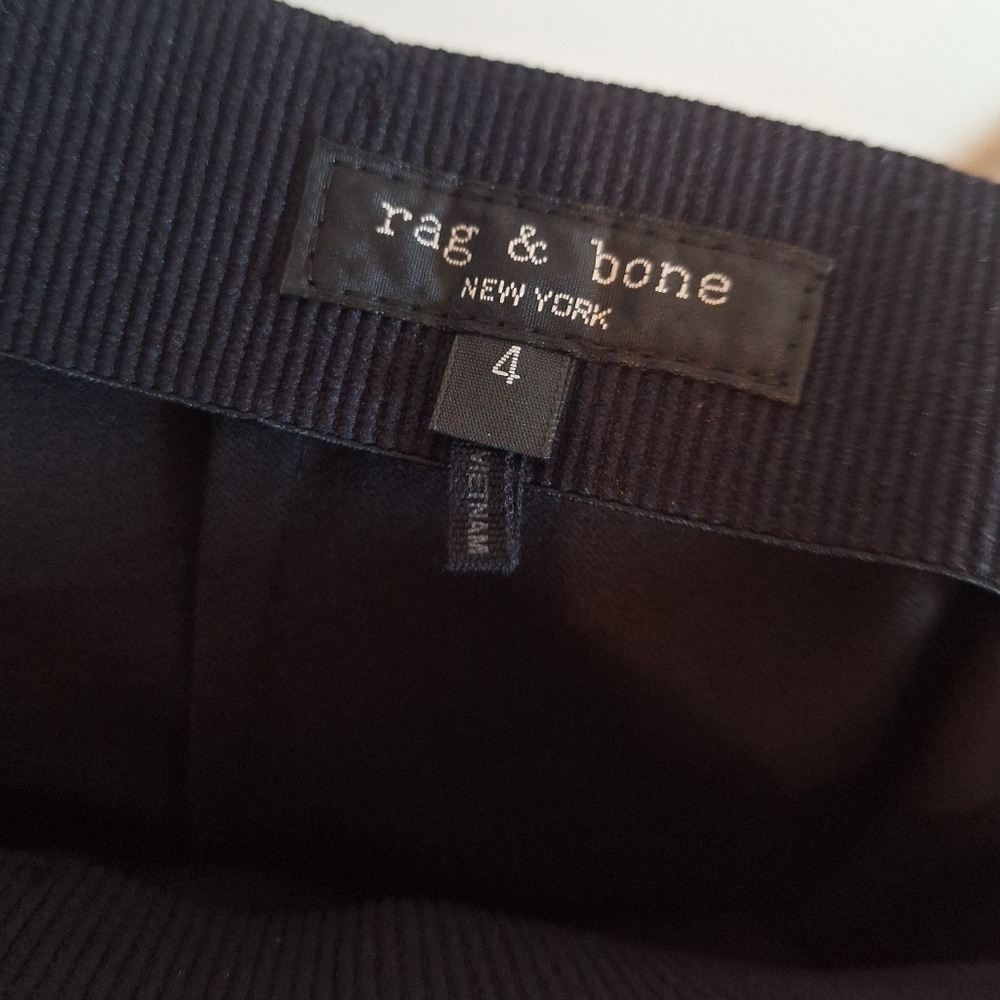 Rag & Bone New York Ankle Pants Size 4 Black Skinny Back Zip Stretch - Picture 4 of 8
